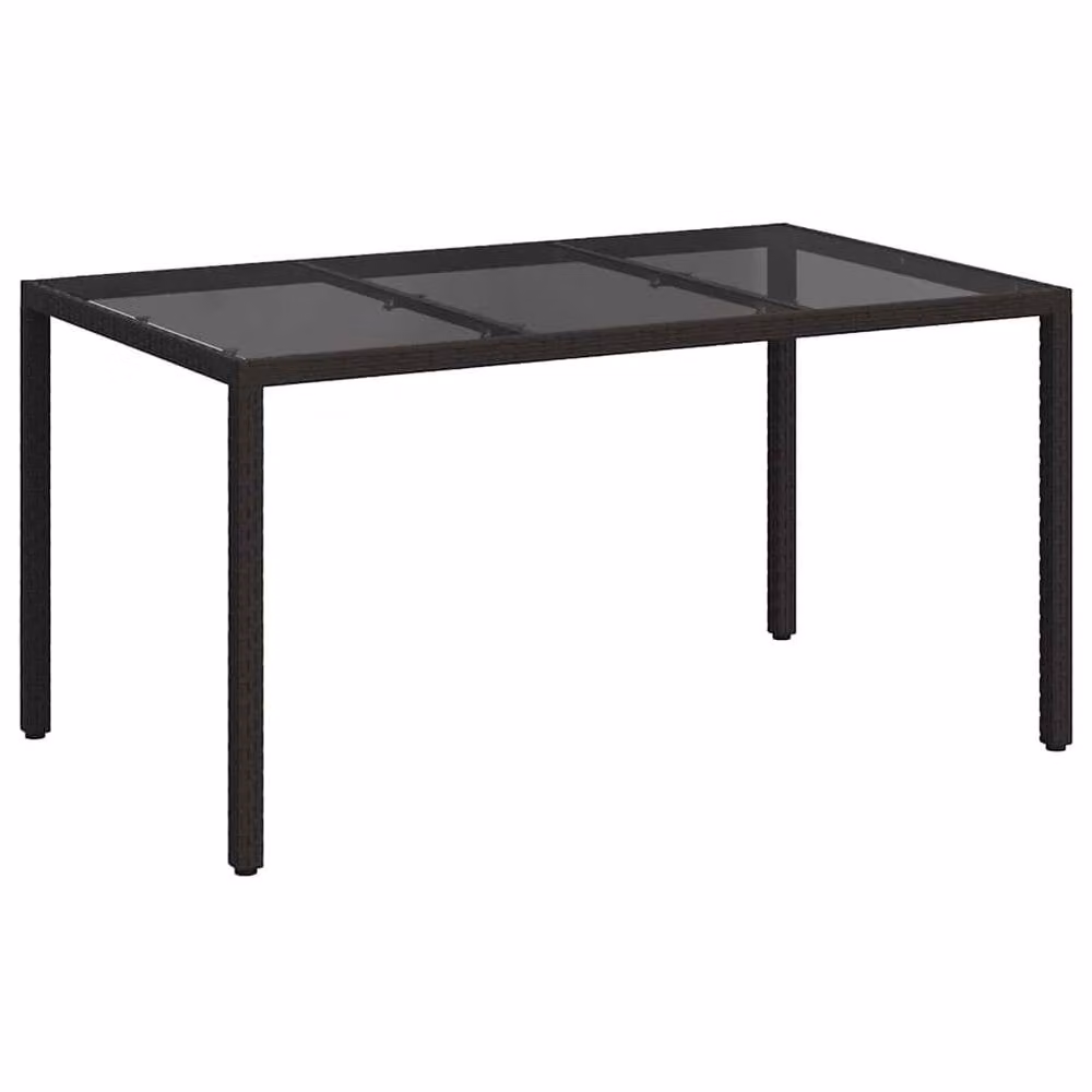 Berkfield Home Modern Garden Dining Table in Black Poly Rattan, W/D/H: 150 x 90 x 75.5 cm – 3