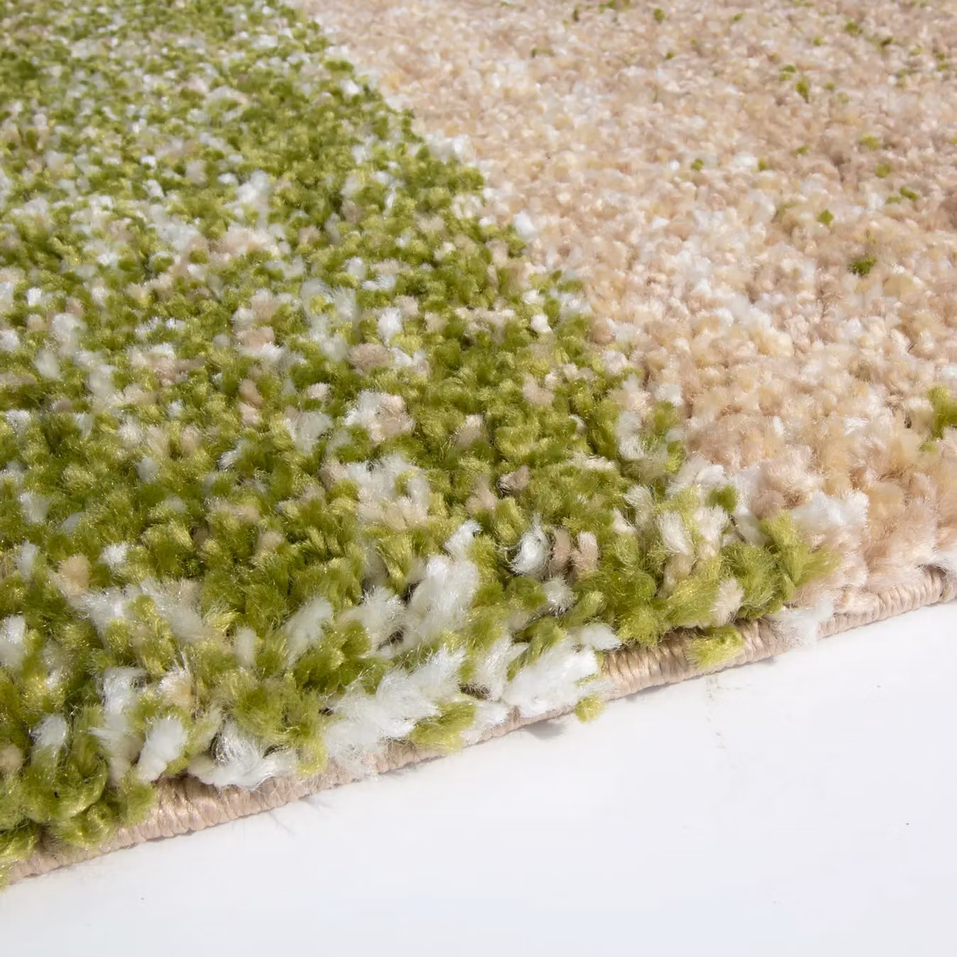 Kukoon Soft Shaggy Striped Rug in Green, W/D/H: 120 x 170 cm – 2