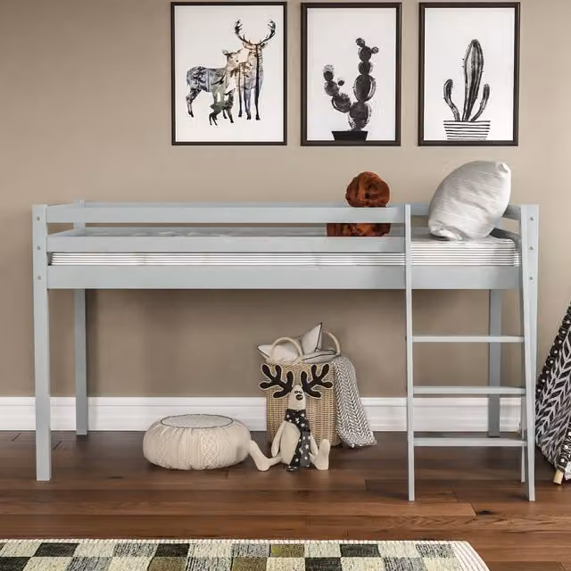 Vida Designs Sydney Bunk Bed in Grey and Yellow Solid Wood
