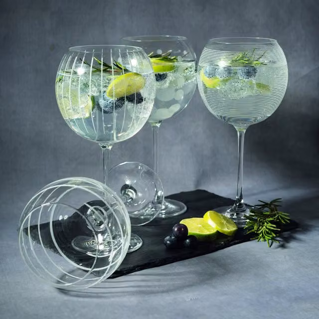 Mikasa Transparent Gin Tumbler Glasses, 4 x 750 ml