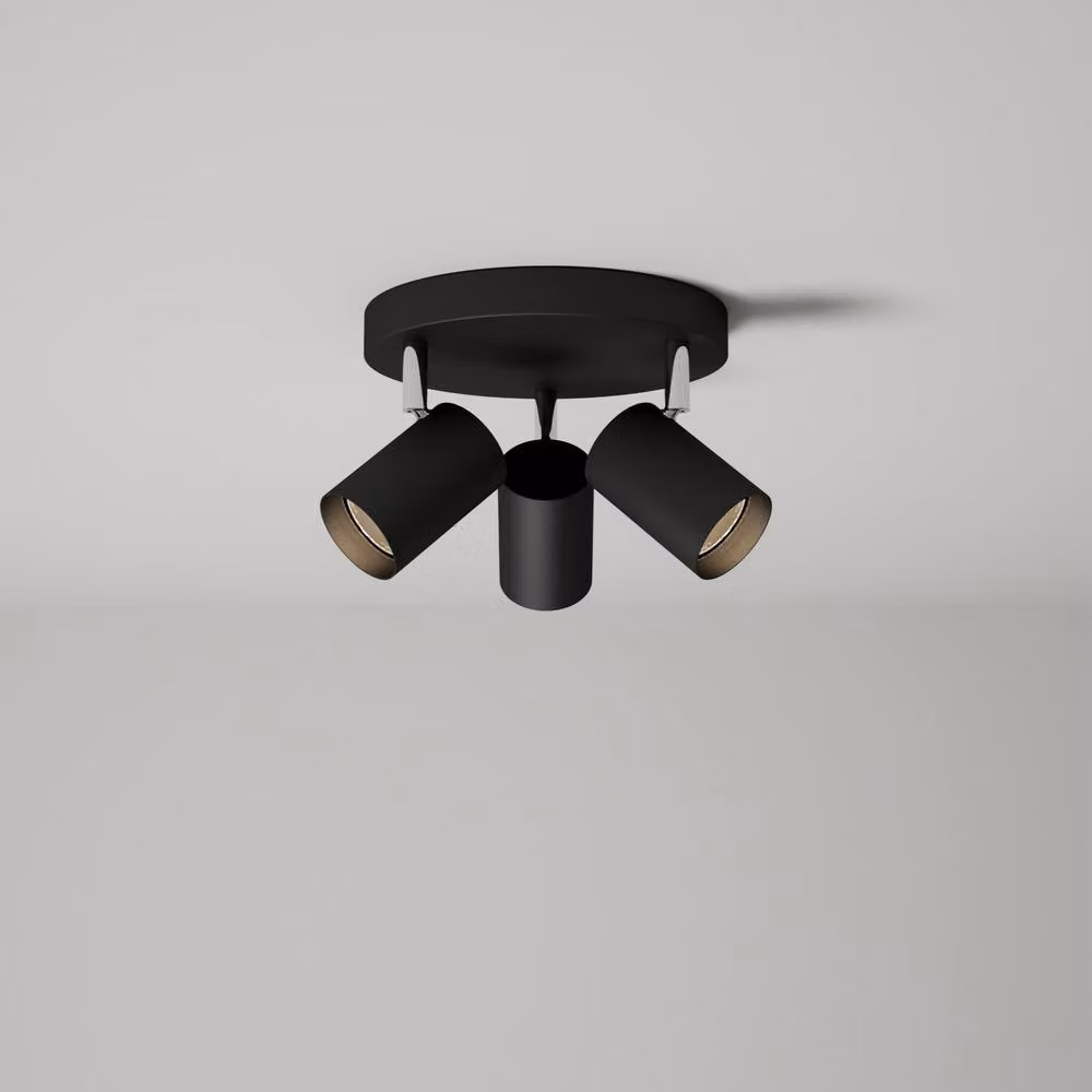 First Choice Lighting Eden Black Round Adjustable 3 Light Bathroom Spotlight – 2