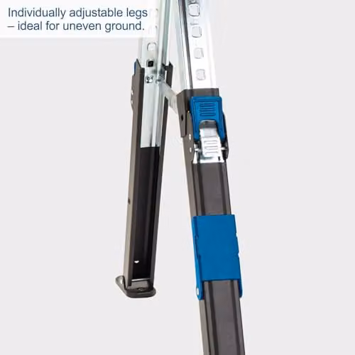 Scheppach MWB600 Blue Foldable Steel SawHorse Set of 2, Height Adjustable 61.8–82 cm – 2