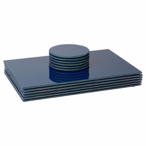 Harbour Housewares 12-Piece Blue Glass Placemats and Coasters Set, W: 30 cm, D: 20 cm