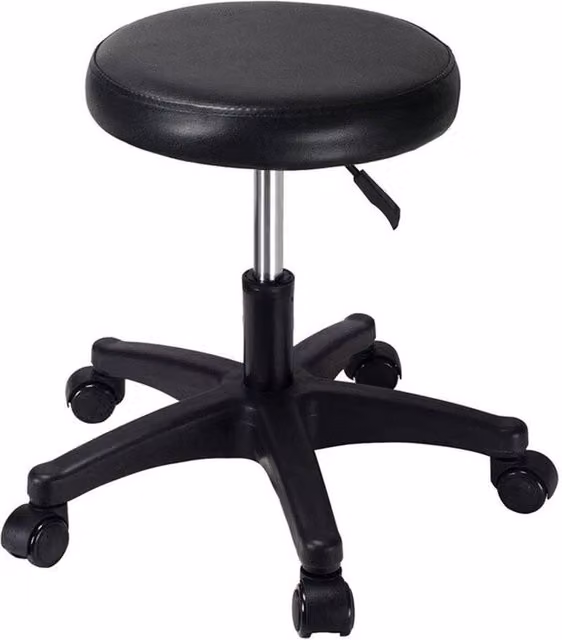 KORVIXA Black Swivel Stool Adjustable Height Chair, W/D: 100 x 100 cm