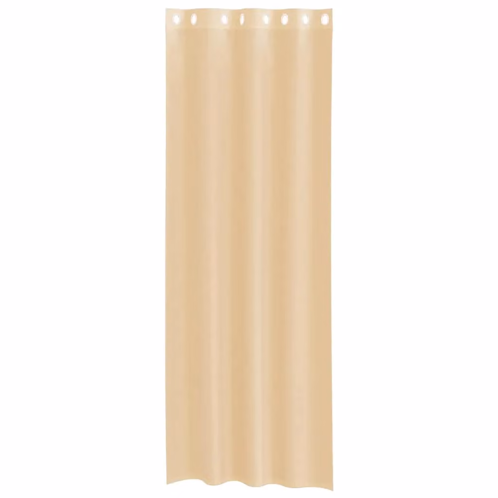 Berkfield Home Sand Voile Eyelet Curtains, 2 Pack, Brown – 2
