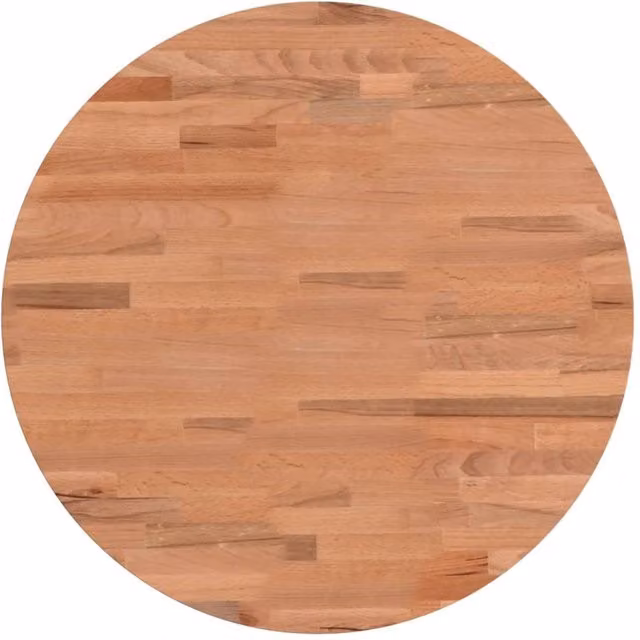 Berkfield Home Round Solid Beech Wood Table Top in Brown, Diameter: 50 cm, Height: 1.5 cm – 1