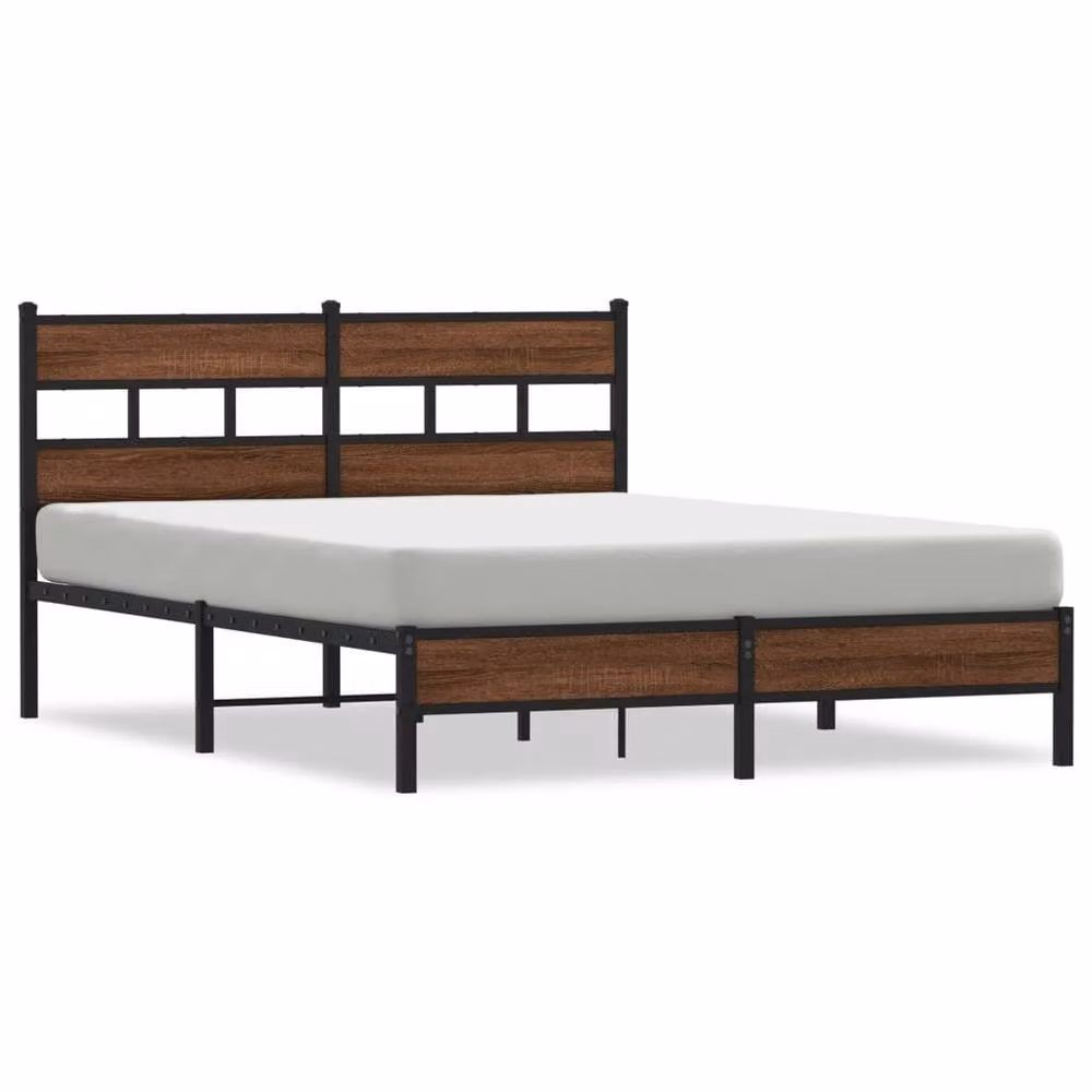 Berkfield Home Classic Bed Frame in Brown Oak, W: 160 cm, D: 200 cm – 2