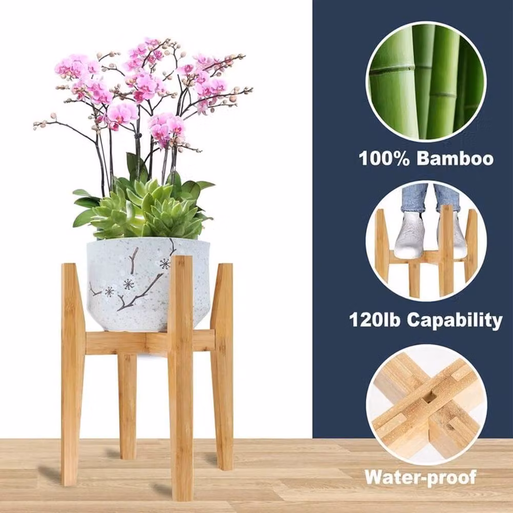 Kelvenix Natural Bamboo Wooden Plant Stand and Succulent Holder – 2