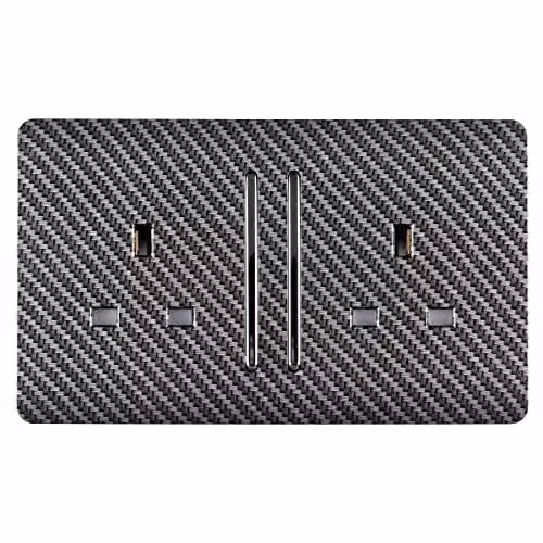 Trendi Switch Modern Flush Socket in Black and Silver – 2