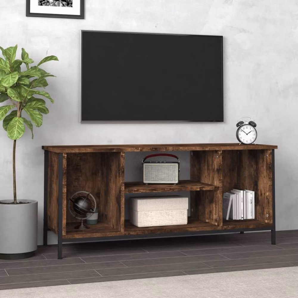 Berkfield Home Smoked Oak TV Cabinet in Brown, W/D/H: 102 x 35 x 45 cm – 2