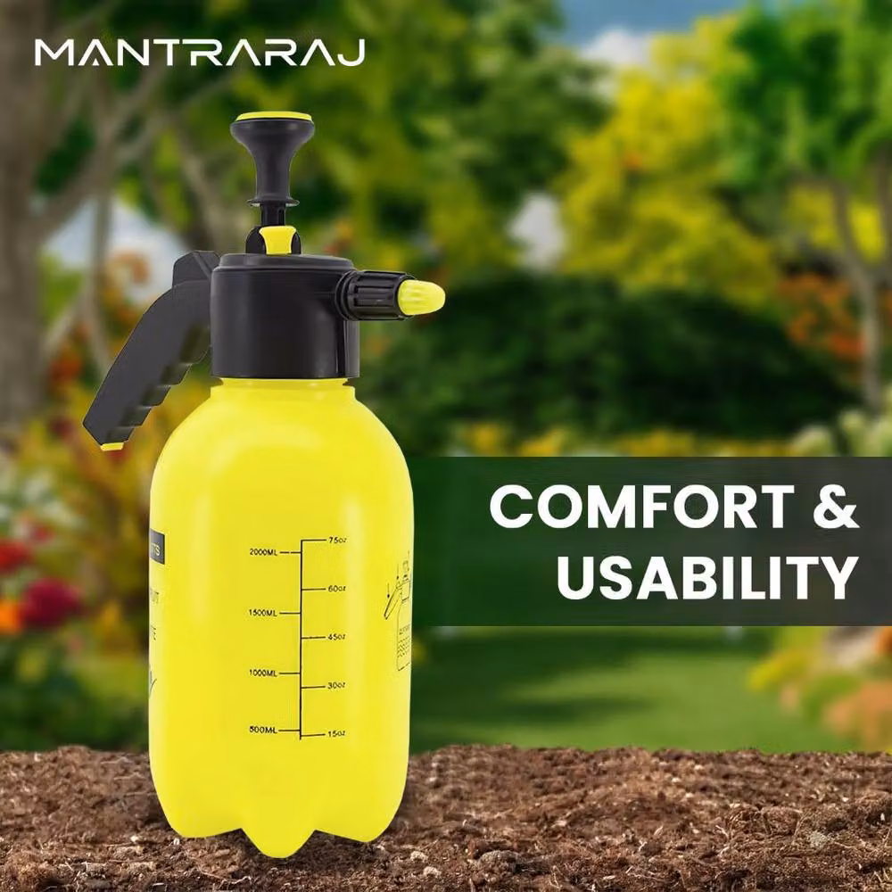 MANTRARAJ 2L Manual Garden Hand Pump Pressure Sprayer in Yellow – 2