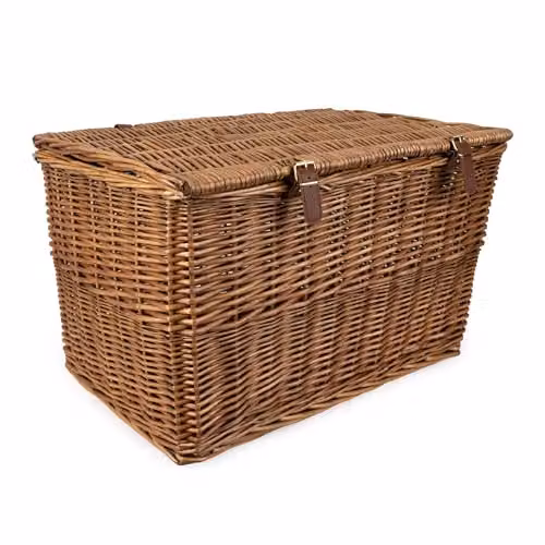 Madison & Mayfair Wicker Laundry Hamper Basket with Handles, Brown, H 54 x W 37 x D 32 cm