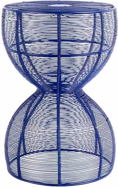 PRESENT TIME Leitmotiv Cuerda Doble Iron Side Table in Cobalt Blue