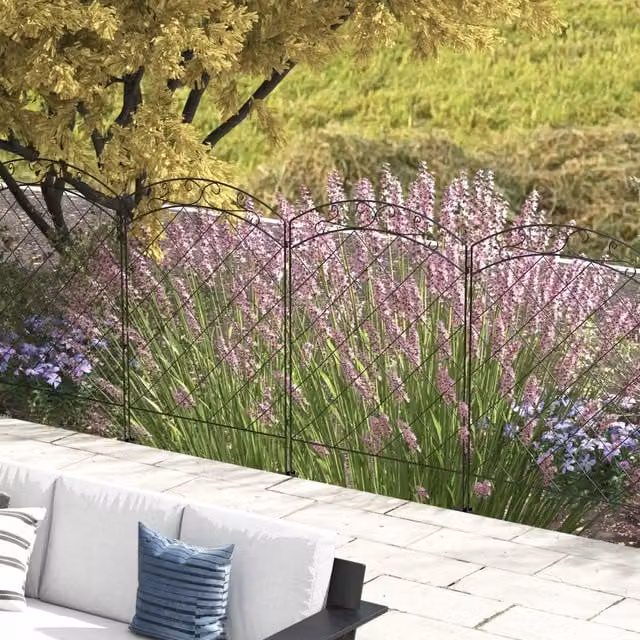 Outsunny 4-Piece Black Steel Garden Border Edging