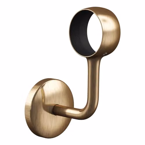 Rothley Wall Mounted Handrail Bracket with Covered Fixings, 40mm, Antique Brass