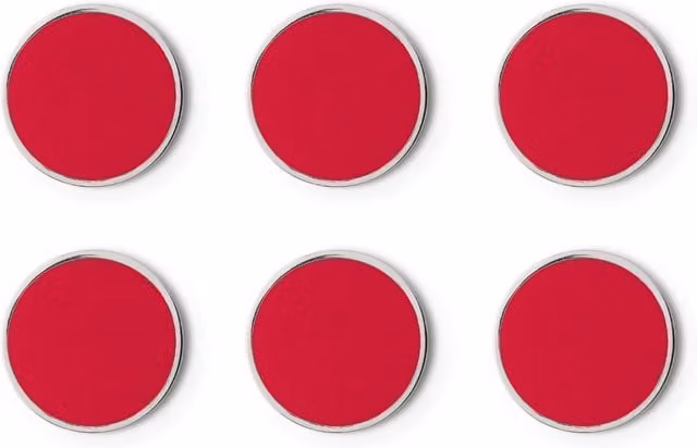 Mustard Made The Buttons Poppy Red Metal Round Adult Pins – 1