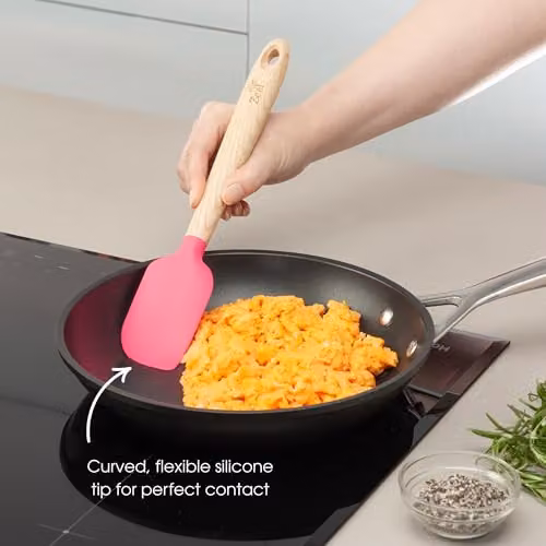 Zeal Pink Silicone Spatula with Ash Wood Handle, Heat-Resistant and Non-Scratch – 2