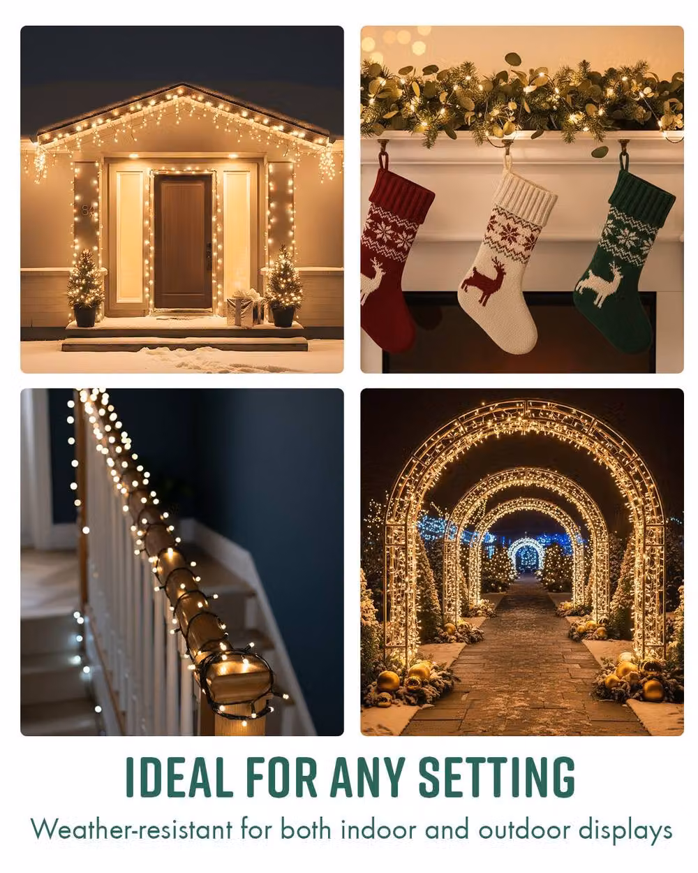 Globrite Warm White LED String Fairy Lights with Remote Control and Timer, 500 LED, White – 3