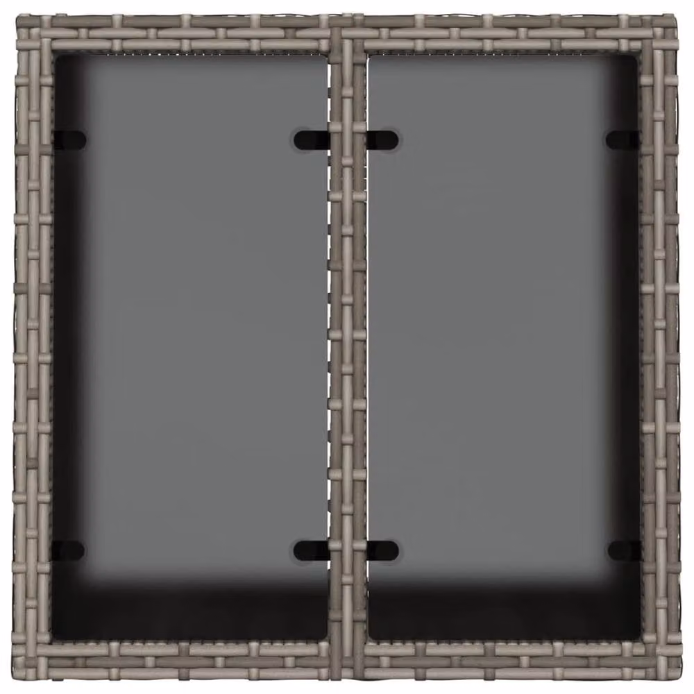 Berkfield Home Grey Poly Rattan Garden Table with Glass Top, W/D/H: 55 x 55 x 37 cm – 2