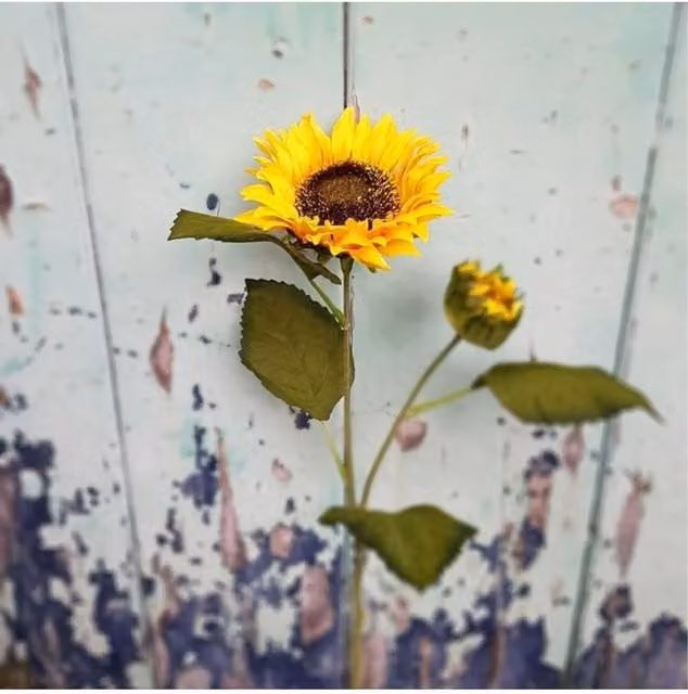 KDMD Yellow Artificial Sunflower Floral Decor, 3 Pack, Height: 47 cm