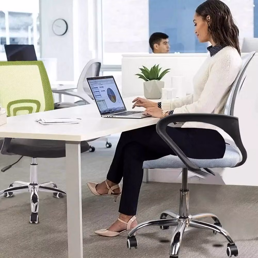 NESTLUNE Adjustable Height Mesh Swivel Task Chair in Black – 3