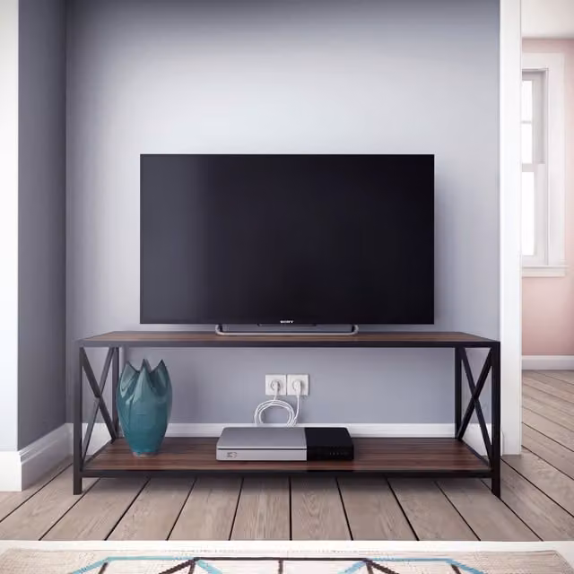 Decorotika Industrial Style TV Unit in Brown and Black