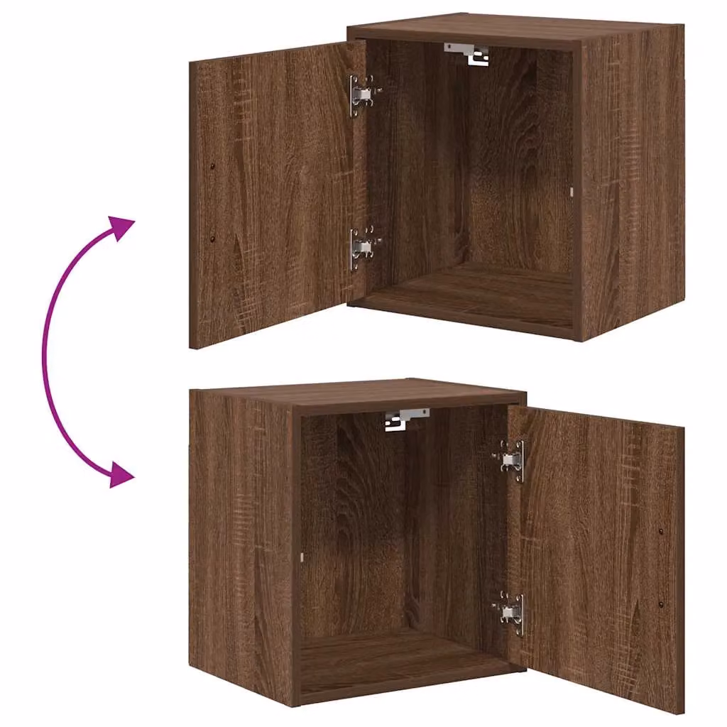 Berkfield Home Set of 2 Wall Mounted Garage Cabinets in Brown Oak Engineered Wood – 7