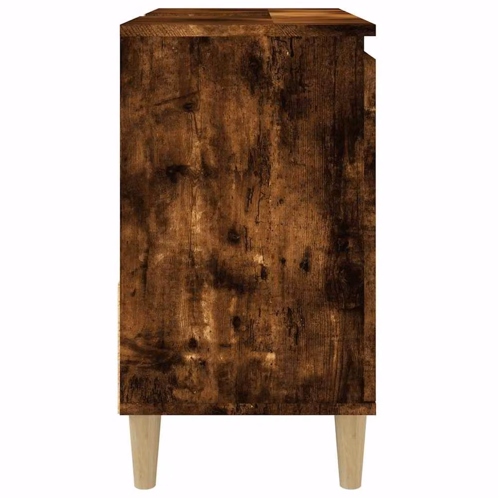 Berkfield Home Smoked Oak Bathroom Cabinet in Brown, W/D/H: 65 x 33 x 60 cm – 5