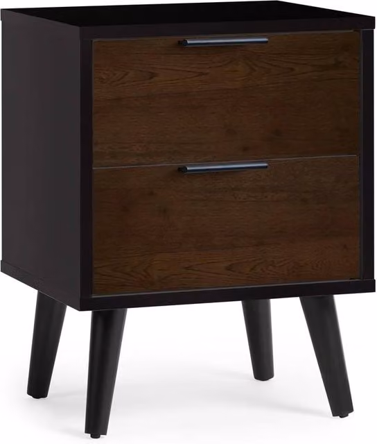 Cheshire Arden 2 Drawer Bedside Unit in Walnut and Black – 1