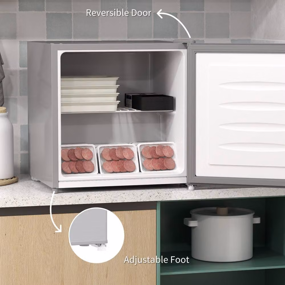 STILVORA 35L Mini Upright Compressor Freezer in Grey with Reversible Door – 4