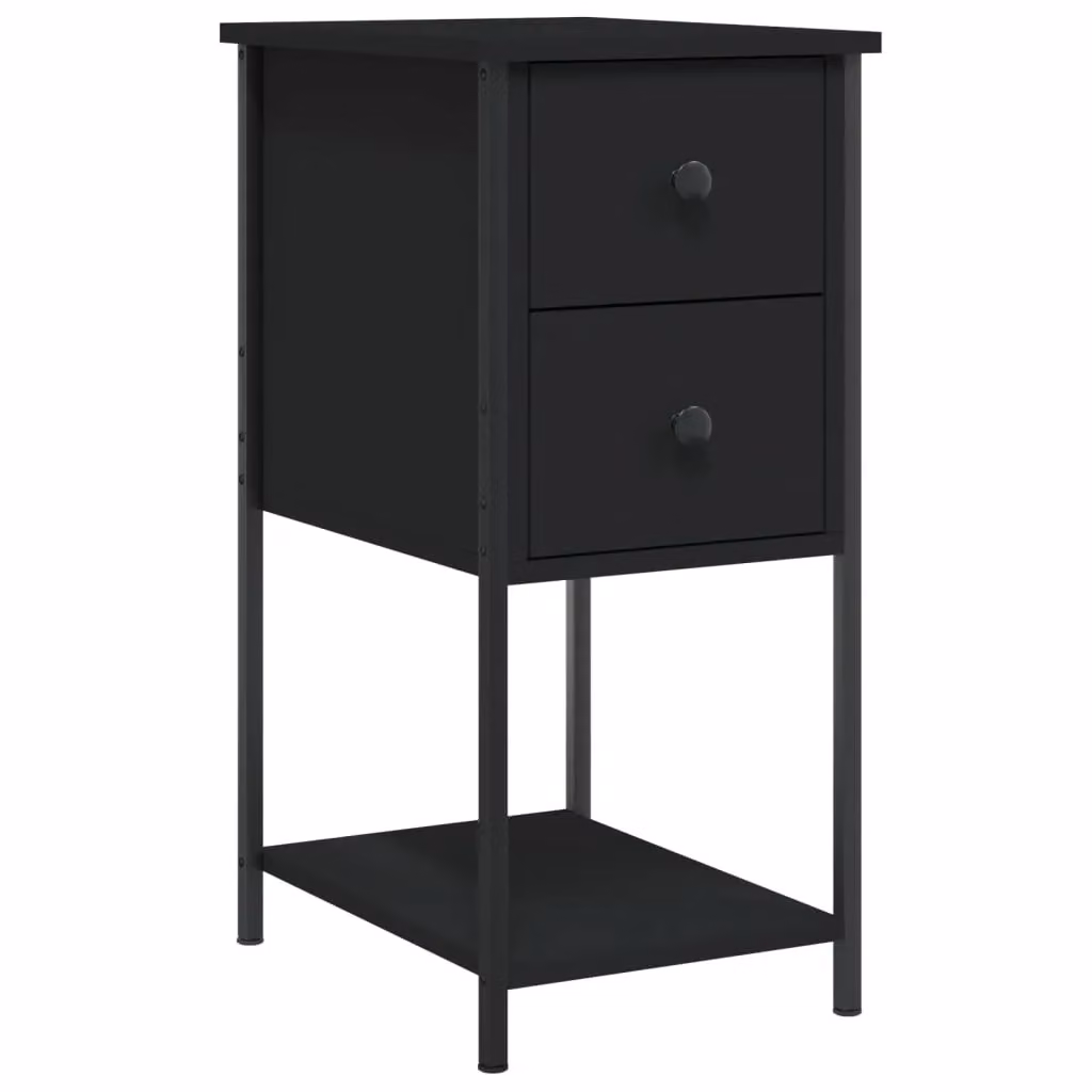 Berkfield Home Set of 2 Modern Black Bedside Cabinets, W/D/H: 32 x 42 x 70 cm – 3