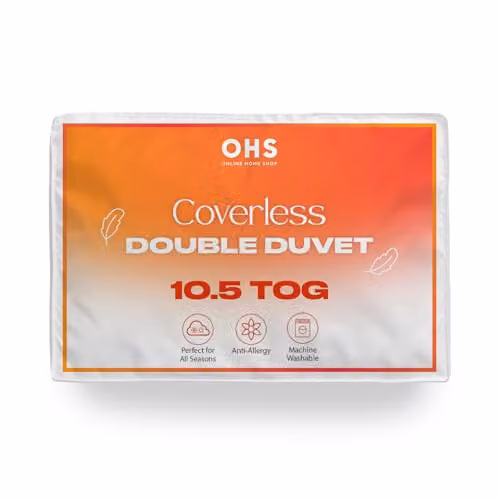 OHS Double Coverless 10.5 Tog Reversible Duvet and Pillowcase Set in Pink, Lilac or Purple, W/D/H: 200 x 200 cm – 3