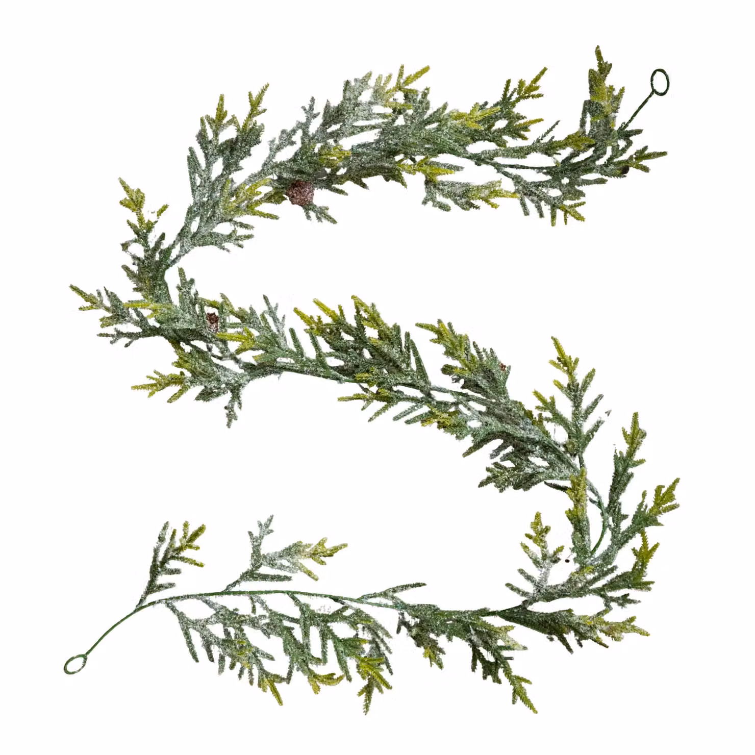 Samuel Alexander 160cm Green Frosted Spruce Christmas Garland with Pinecones – 3