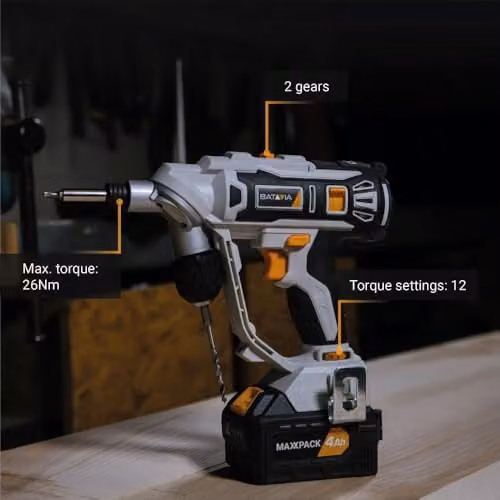 Batavia Maxxpack 18V Twin Cordless Drill Driver in Black (Without Battery and Charger) – 3
