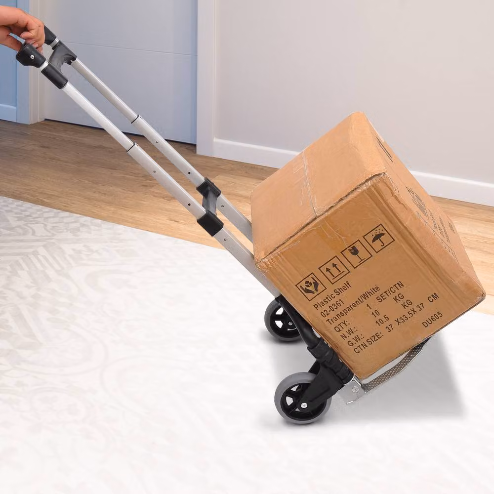 STILVORA Aluminium Folding Sack Truck with Adjustable Handle, Silver, 70 kg Capacity – 3