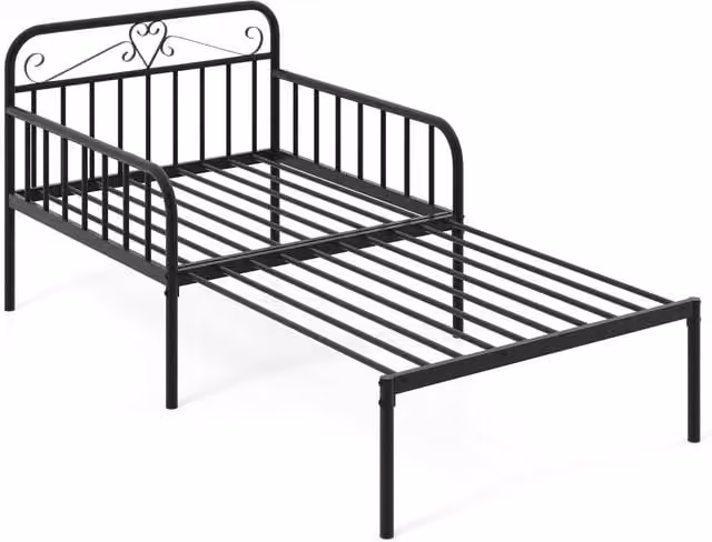 Costway Black Metal Extendable Daybed with Pull Out Frame