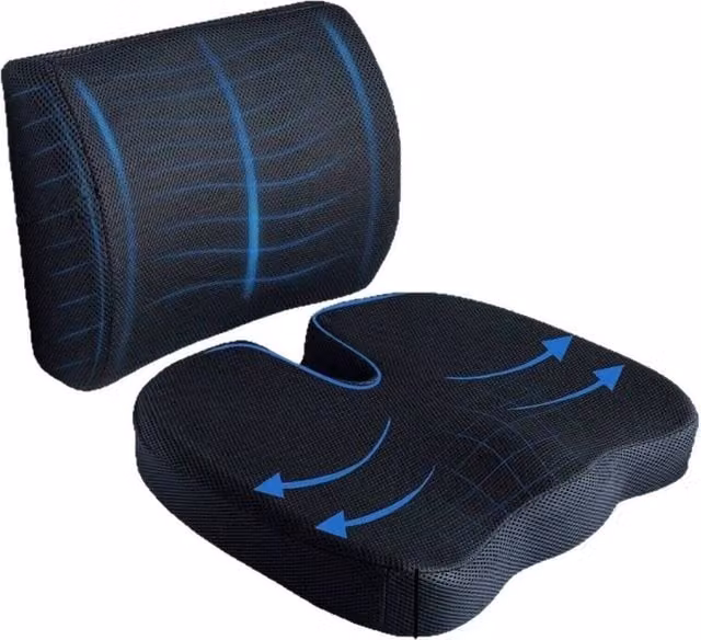EONLION Black Memory Foam U-Shaped Back and Seat Support Cushion for Adults, W/D/H: 120 x 90 x 30 cm – 1