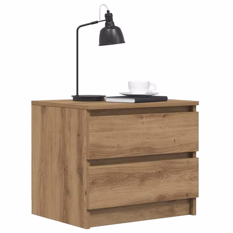 Berkfield Home Timeless Bedside Cabinets, 2 Piece Set in Artisan Oak Brown, W: 50 cm, D: 40 cm, H: 43.5 cm