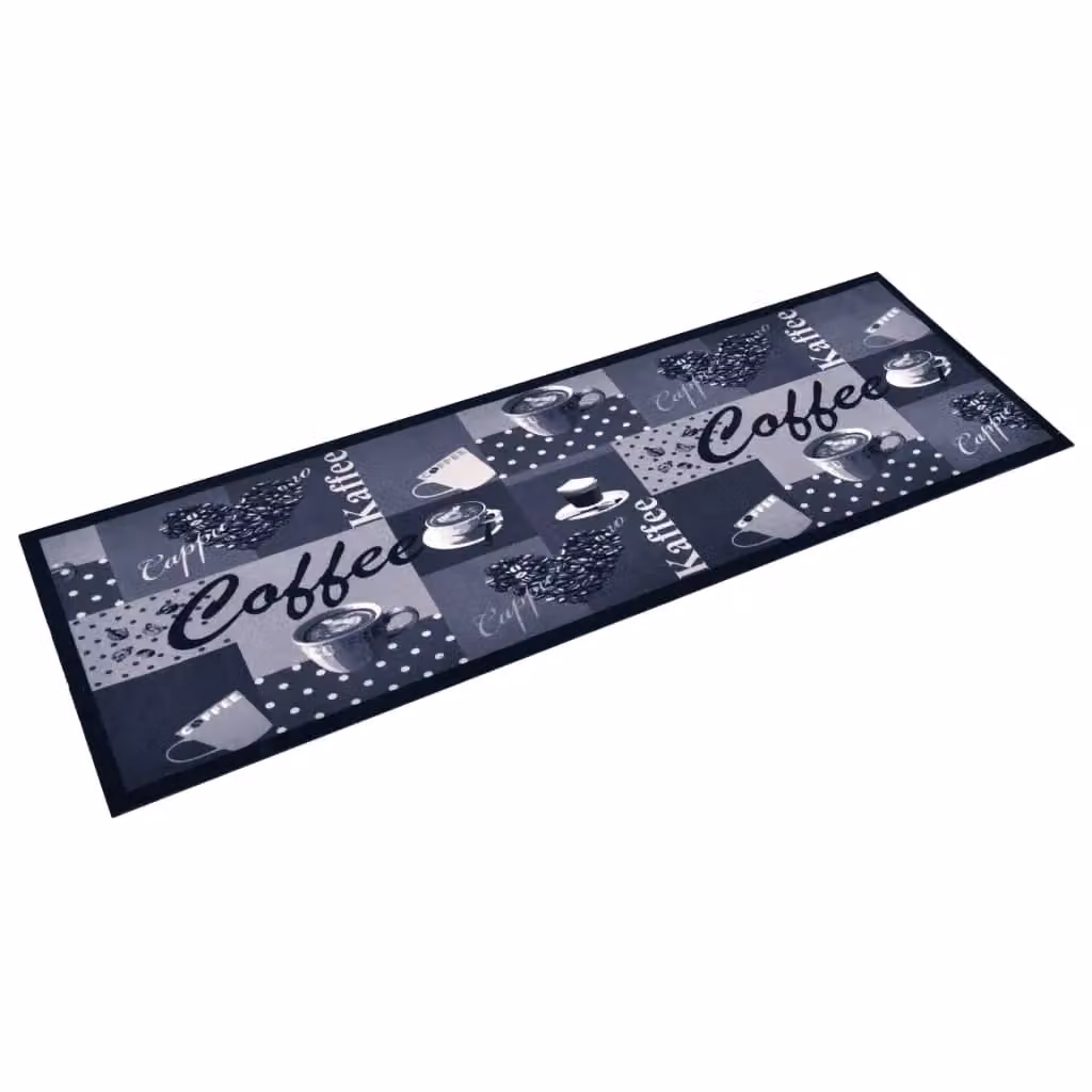 Berkfield Home Washable Non-Slip Kitchen Carpet in Blue, W: 45 cm, L: 150 cm – 2
