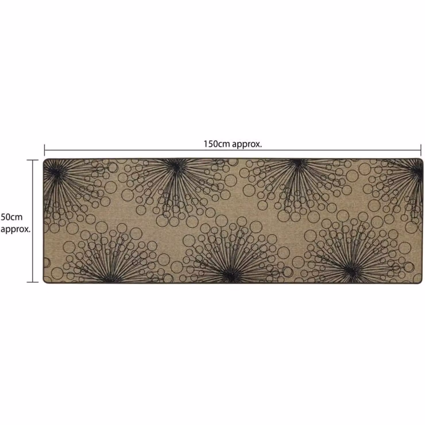 MantraRaj Elegance Dandelion Clock Rubber Runner Mat in Grey and Beige, W/D: 50 x 150 cm – 4