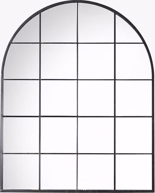Perch & Parrow Lionel Black Arch Window Mirror