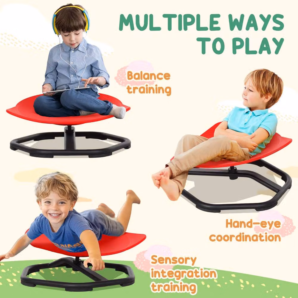 STILVORA Children's Sensory Spinning Chair in Red – 7