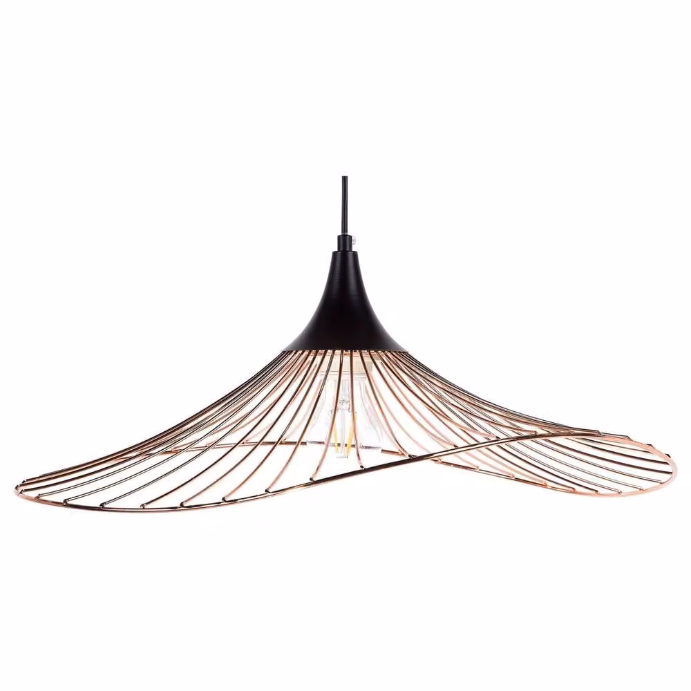 Wyld and Coco Copper and Black Industrial Open Wire Pendant Lamp – 2