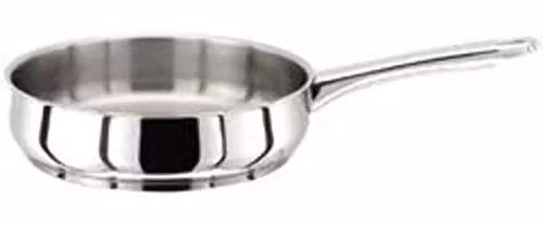 Stellar Classic Uncoated Stainless Steel Frying Pan, Silver, Diameter: 24 cm – 1