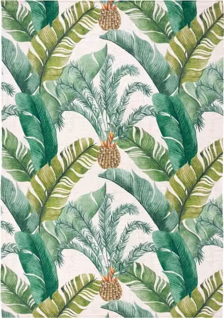 Wylder Maui Floral Washable Outdoor and Indoor Rug, Multicolour, W: 120 cm, D: 170 cm – 1