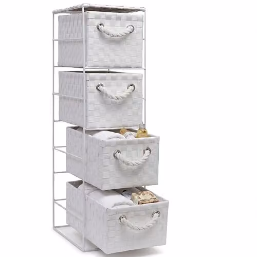 Arpan White 4-Drawer Slim Storage Unit W/D/H: 18 x 25 x 65 cm – 1