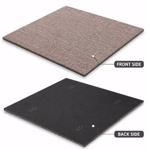 Vinyl Flooring UK Beige Oat Loop Pile Polypropylene Carpet Tiles, 5.5mm Pile Height, 5m2 (20 Tiles per Box) – 3