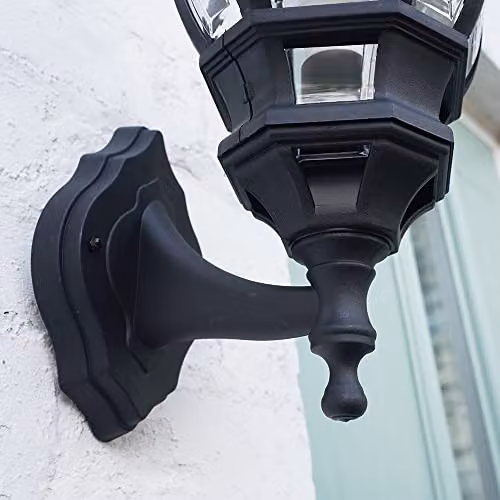ValueLights Windsor Black and Transparent Classic Outdoor Wall Lantern IP44 Rated – 5