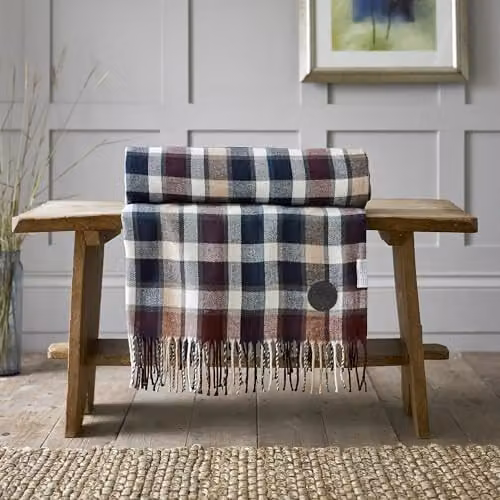 The Lyndon Company TLC Artillery Tartan Acrylic Throw, Purple, W: 140 cm, D: 185 cm