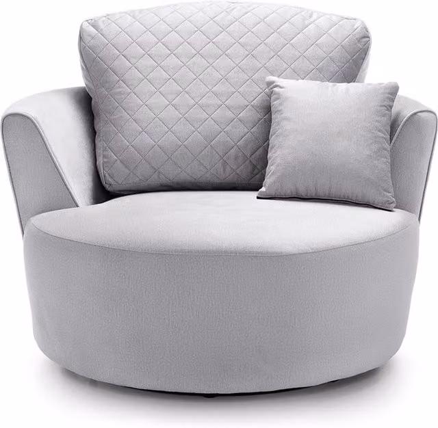 Abakus Direct Chicago Velvet Swivel Chair in Light Grey